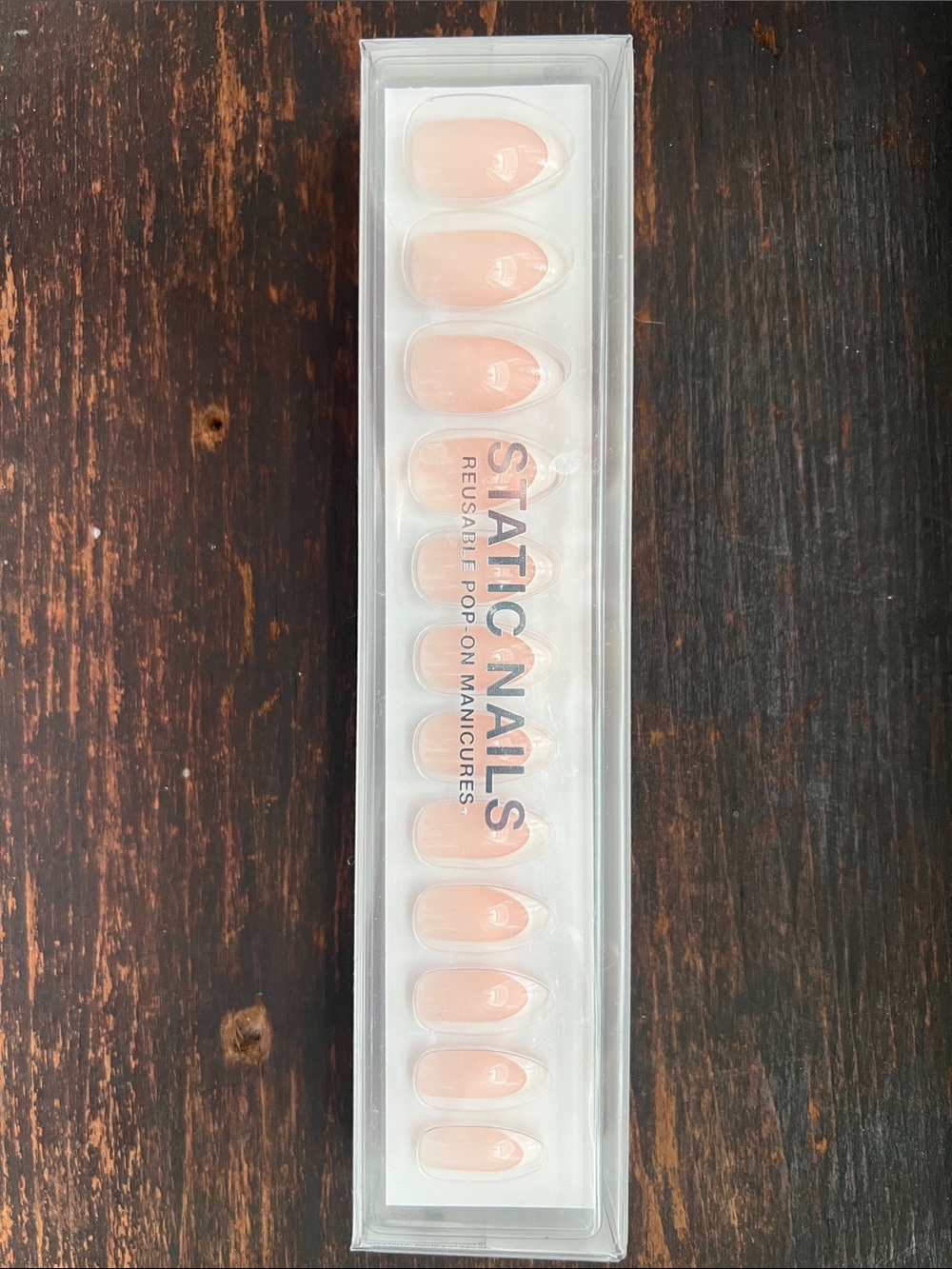 Static Nails - Reusable Press-On Manicure - Nude Pink with French Tip